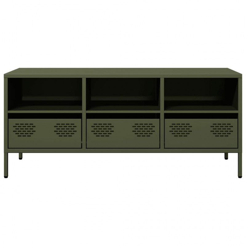 Szafka RTV, oliwkowa, 101,5x39x43,5 cm, stal walcowana na zimno