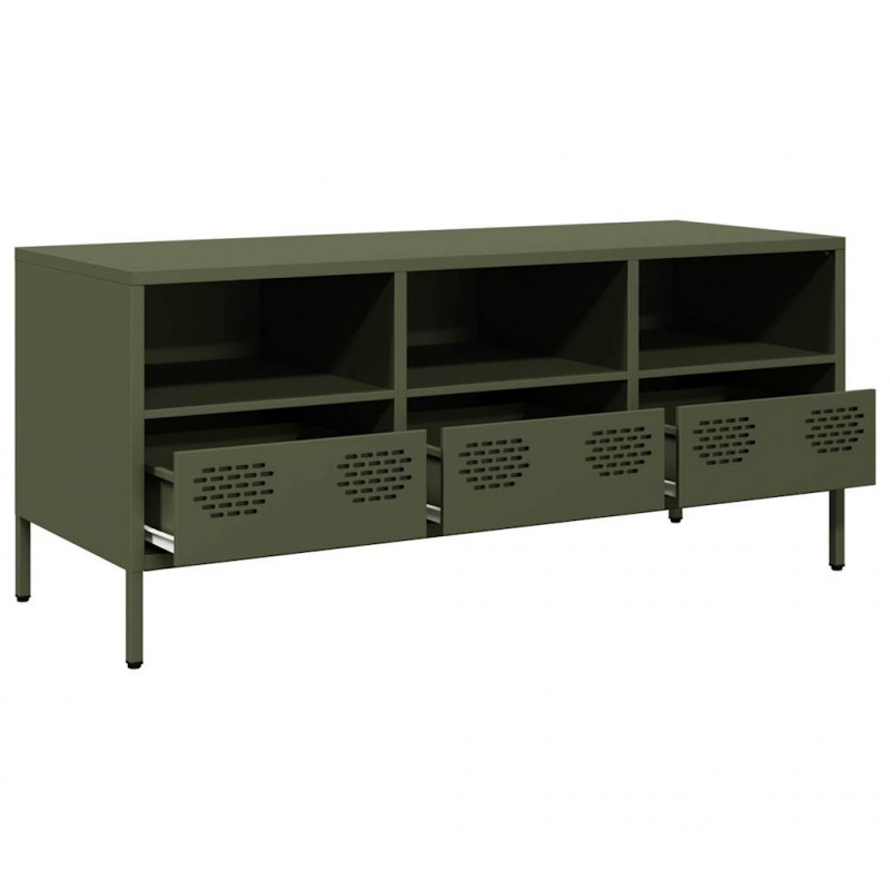 Szafka RTV, oliwkowa, 101,5x39x43,5 cm, stal walcowana na zimno