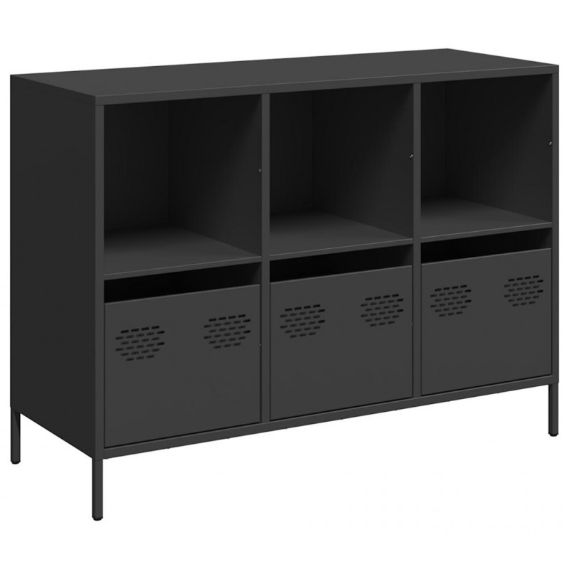 Szafka, czarna, 101,5x39x73,5 cm, stal walcowana na zimno