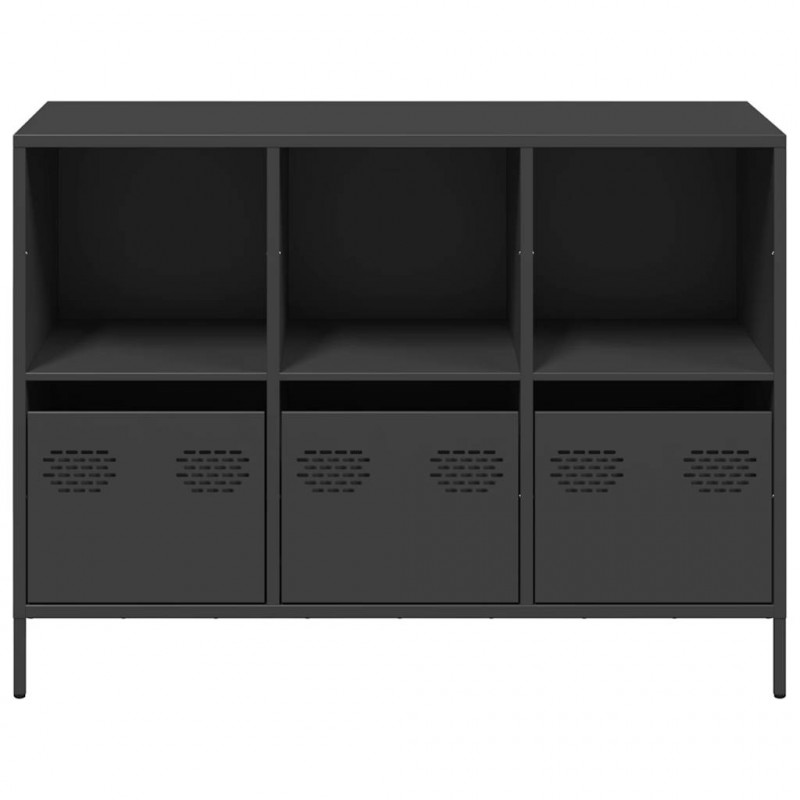 Szafka, czarna, 101,5x39x73,5 cm, stal walcowana na zimno