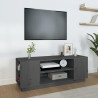 Szafka pod telewizor, szara, 110x35x40,5cm, lite drewno sosnowe