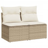 4-cz. sofa ogrodowa z poduszkami, beżowy, rattan PE i akacja