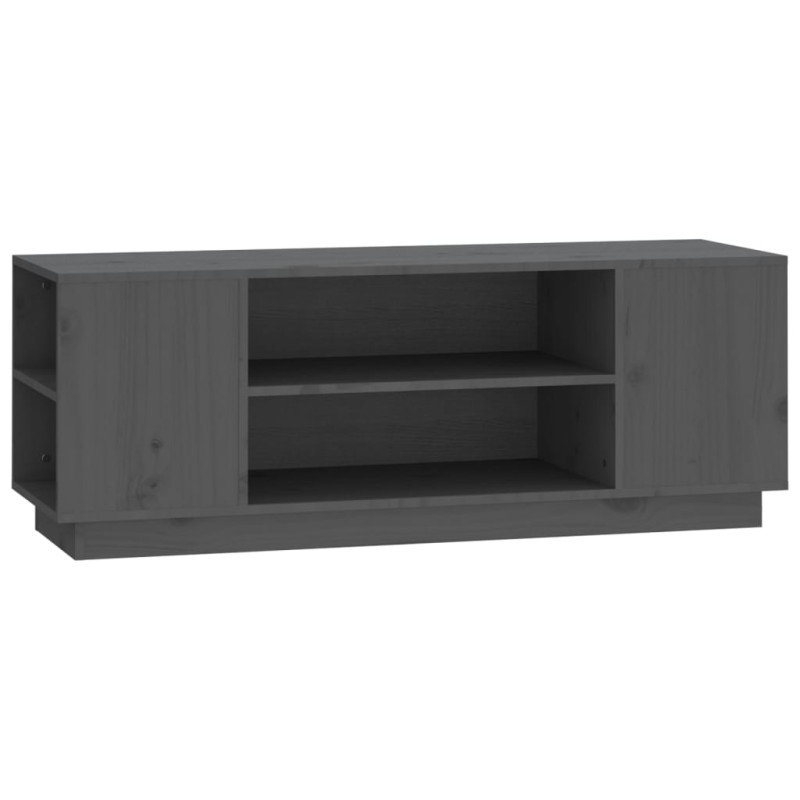 Szafka pod telewizor, szara, 110x35x40,5cm, lite drewno sosnowe
