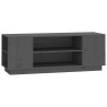 Szafka pod telewizor, szara, 110x35x40,5cm, lite drewno sosnowe