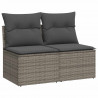 4-cz. sofa ogrodowa z poduszkami, szary, rattan PE i akacja