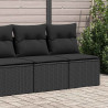 4-cz. sofa ogrodowa z poduszkami, czarny rattan PE i akacja