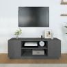 Szafka pod telewizor, szara, 110x35x40,5cm, lite drewno sosnowe
