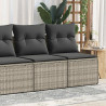 4-cz sofa ogrodowa z poduszkami, jasnoszary, rattan PE i akacja
