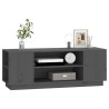 Szafka pod telewizor, szara, 110x35x40,5cm, lite drewno sosnowe