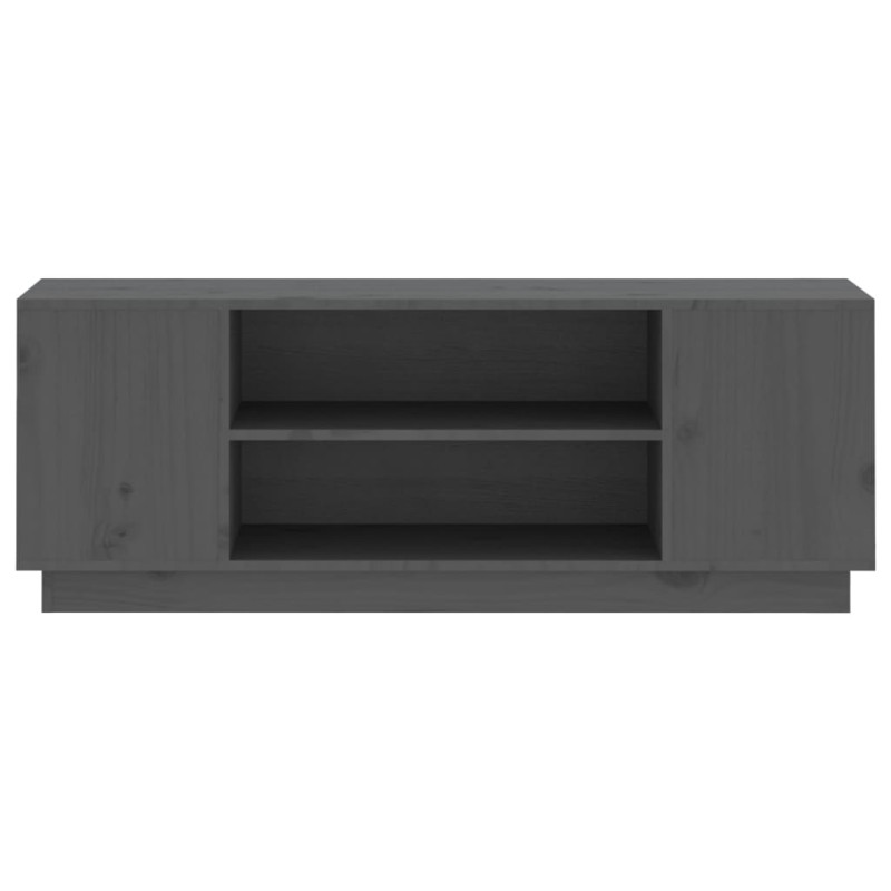 Szafka pod telewizor, szara, 110x35x40,5cm, lite drewno sosnowe
