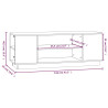 Szafka pod telewizor, szara, 110x35x40,5cm, lite drewno sosnowe