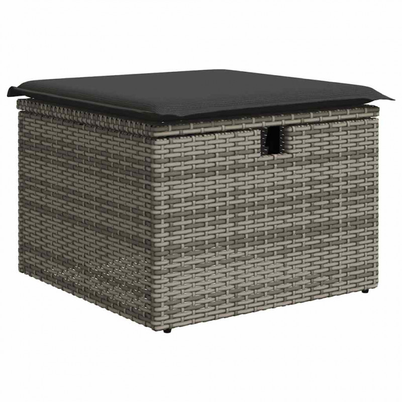 8-cz. zestaw mebli ogrodowych z poduszkami, szary, polirattan