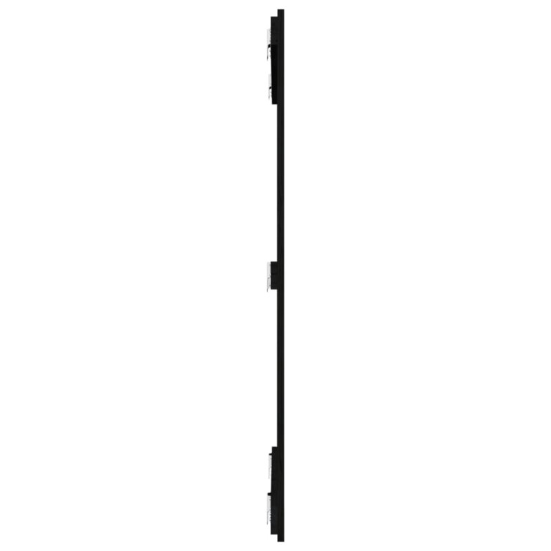 Wezgłowie łóżka, czarne, 95,5x3x110 cm, lite drewno sosnowe