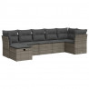 7-cz. zestaw wypoczynkowy do ogrodu, z poduszkami, szary