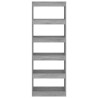 Regał na książki/przegroda, szary dąb sonoma, 60x30x166 cm