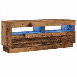Szafka pod TV z oświetleniem LED, stare drewno, 100x35x40 cm
