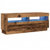 Szafka pod TV z oświetleniem LED, stare drewno, 100x35x40 cm