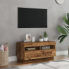 Szafka pod TV z oświetleniem LED, stare drewno, 80x35x40 cm