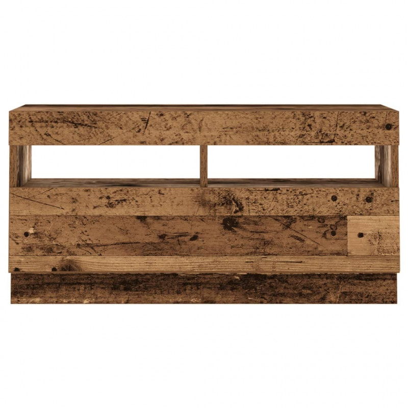 Szafka pod TV z oświetleniem LED, stare drewno, 80x35x40 cm