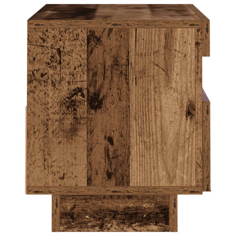 Szafka pod TV z oświetleniem LED, stare drewno, 80x35x40 cm