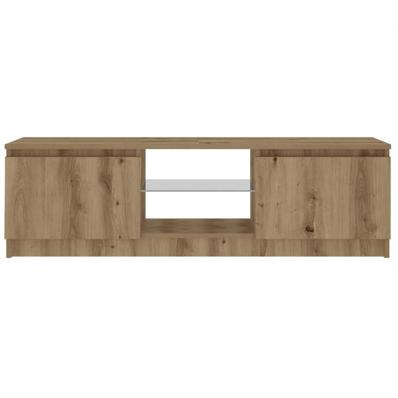 Szafka pod TV z oświetleniem LED, dąb artisan, 120x30x36 cm