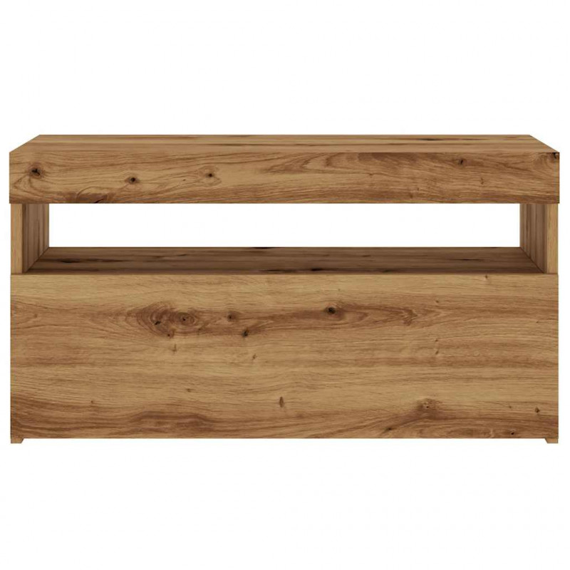 Szafka pod TV z oświetleniem LED, dąb artisan, 75x35x40 cm