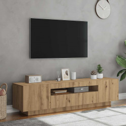 Szafka pod TV z oświetleniem LED, dąb artisan, 160x35x40 cm