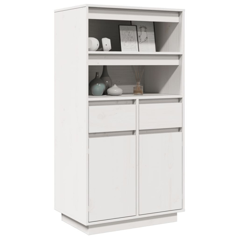 Szafka, biała, 60x40x116,5 cm, lite drewno sosnowe