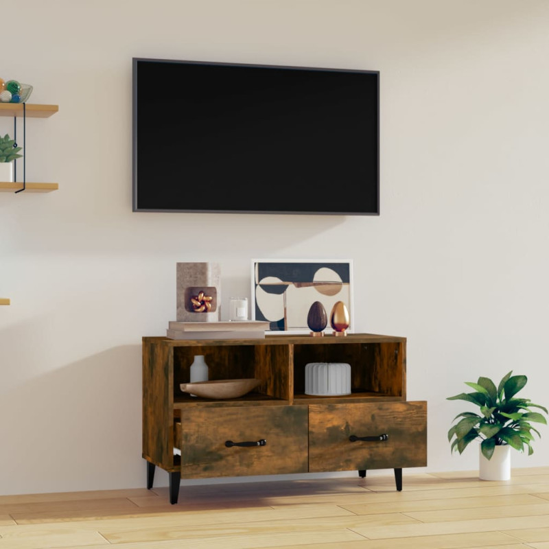 Szafka pod telewizor, przydymiony dąb, 80x36x50 cm
