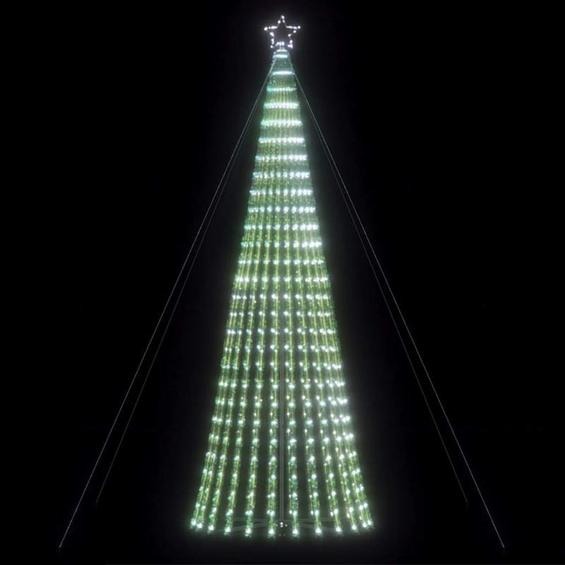 Stożkowa choinka z lampek, 1028 zimnych białych LED, 403 cm