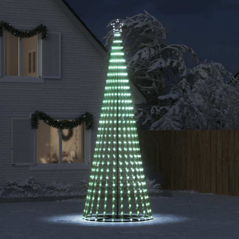 Stożkowa choinka z lampek, 1028 zimnych białych LED, 403 cm