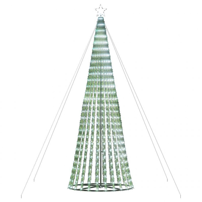 Stożkowa choinka z lampek, 1028 zimnych białych LED, 403 cm