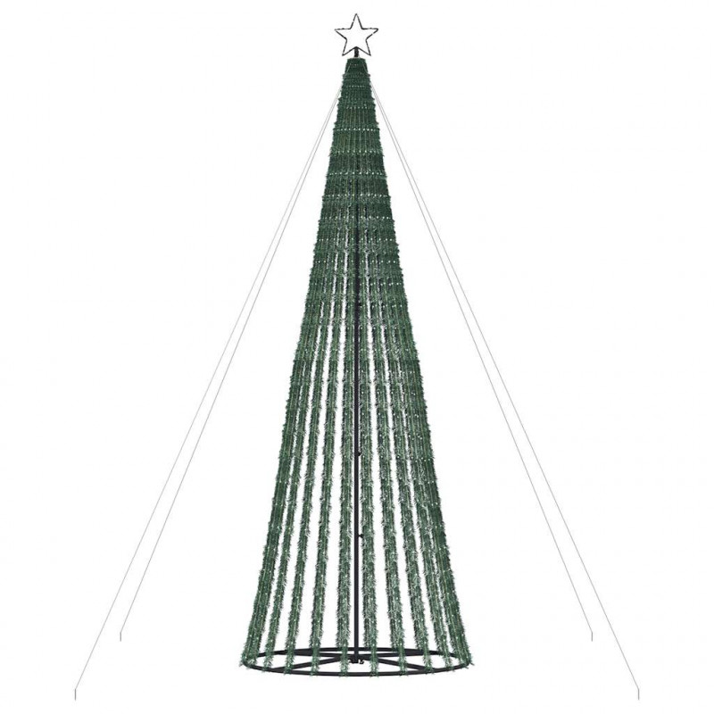 Stożkowa choinka z lampek, 1028 zimnych białych LED, 403 cm