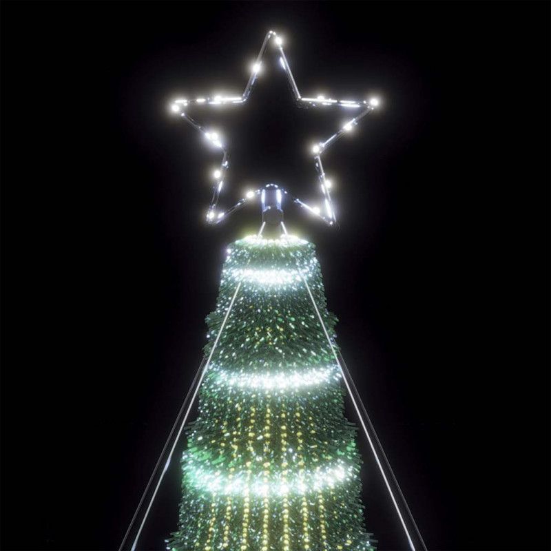 Stożkowa choinka z lampek, 1028 zimnych białych LED, 403 cm