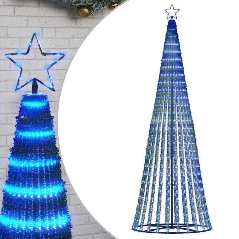 Stożkowa choinka z lampek, 475 niebieskich LED, 247 cm