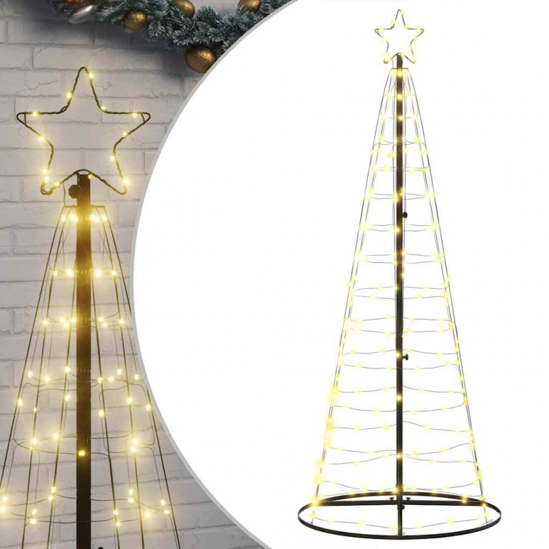 Stożkowa choinka z lampek, 200 ciepłych białych LED, 182 cm