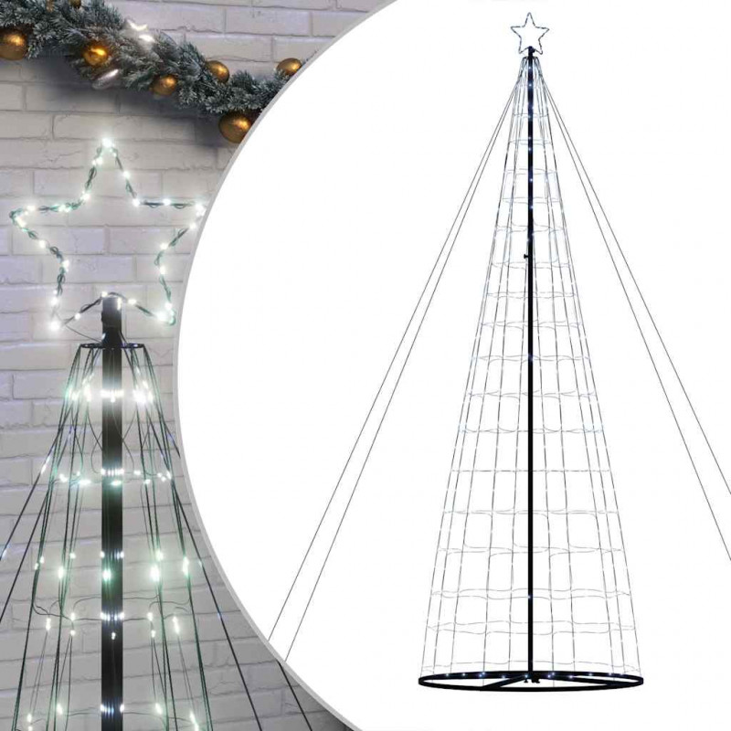 Stożkowa choinka z lampek, 1534 zimnych białych LED, 503 cm