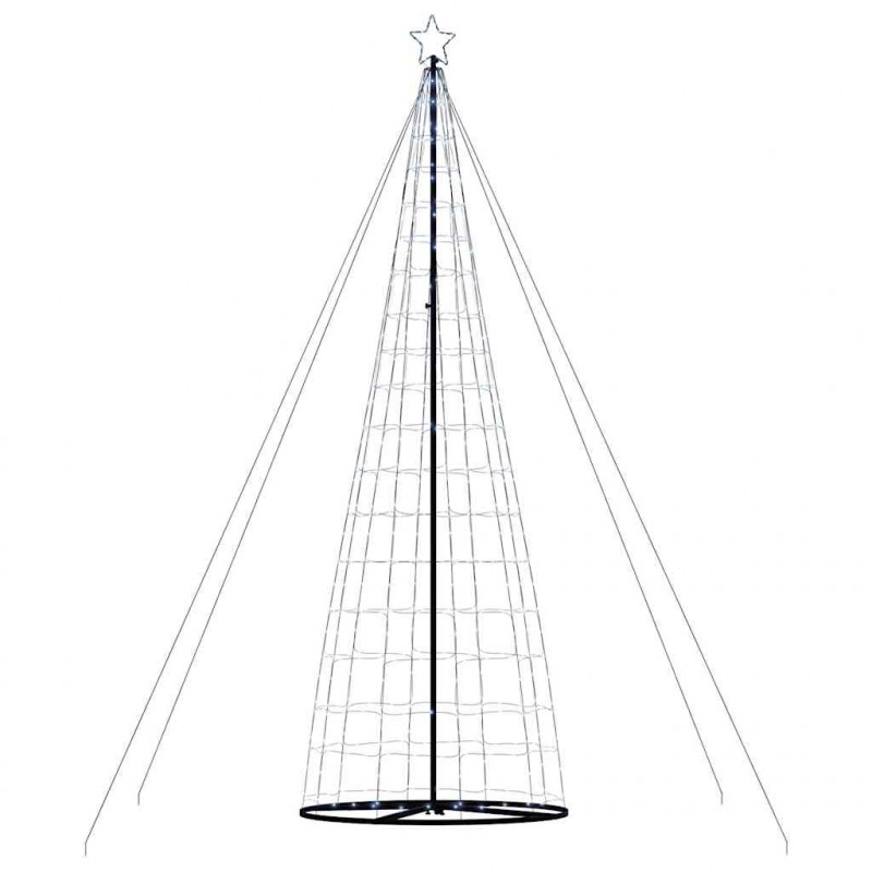 Stożkowa choinka z lampek, 1534 zimnych białych LED, 503 cm