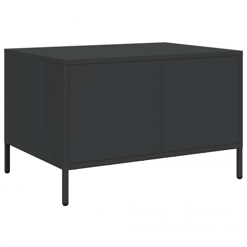 Stolik kawowy, czarny, 68,5x50x43,5 cm, stal walcowana na zimno