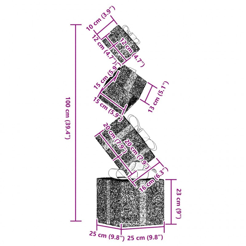 Dekoracja świąteczna, prezent, 80 ciepłych białych LED