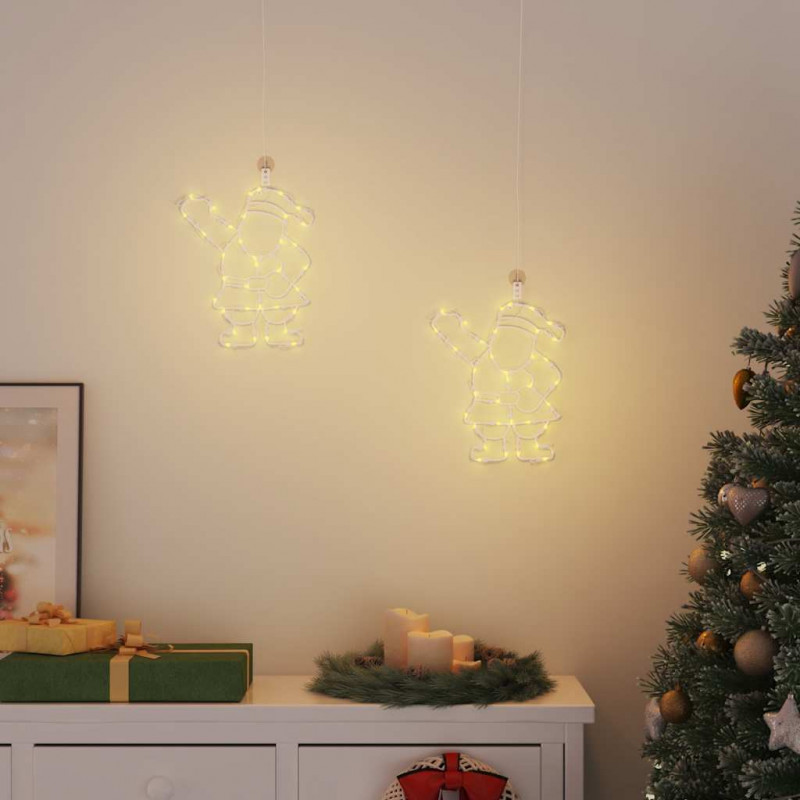 Lampki świąteczne sylwetka świętego mikołaja, 2 szt., 35 LED