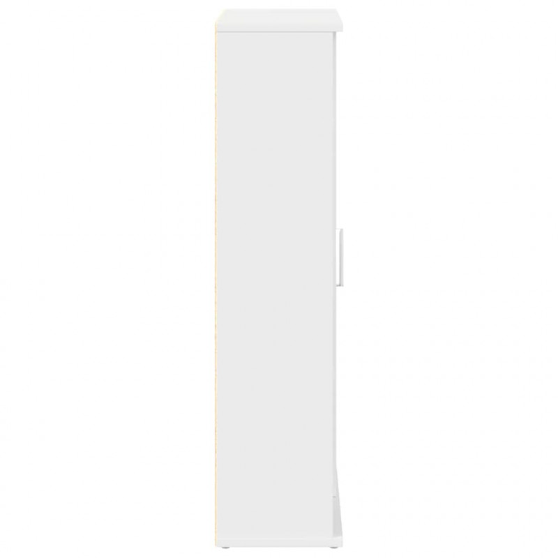 Szafka łazienkowa z uchwyty na rolki biała 39x22x90 cm