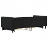 Sofa rozsuwana z szufladami, czarna, 90x200 cm, aksamit