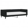 Sofa z materacem do spania, czarna, 90x200 cm, aksamit