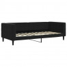 Sofa z materacem do spania, czarna, 90x200 cm, aksamit