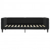 Sofa z materacem do spania, czarna, 90x200 cm, aksamit