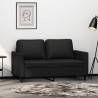 2-osobowa sofa, czarna, 120 cm, sztuczna skóra