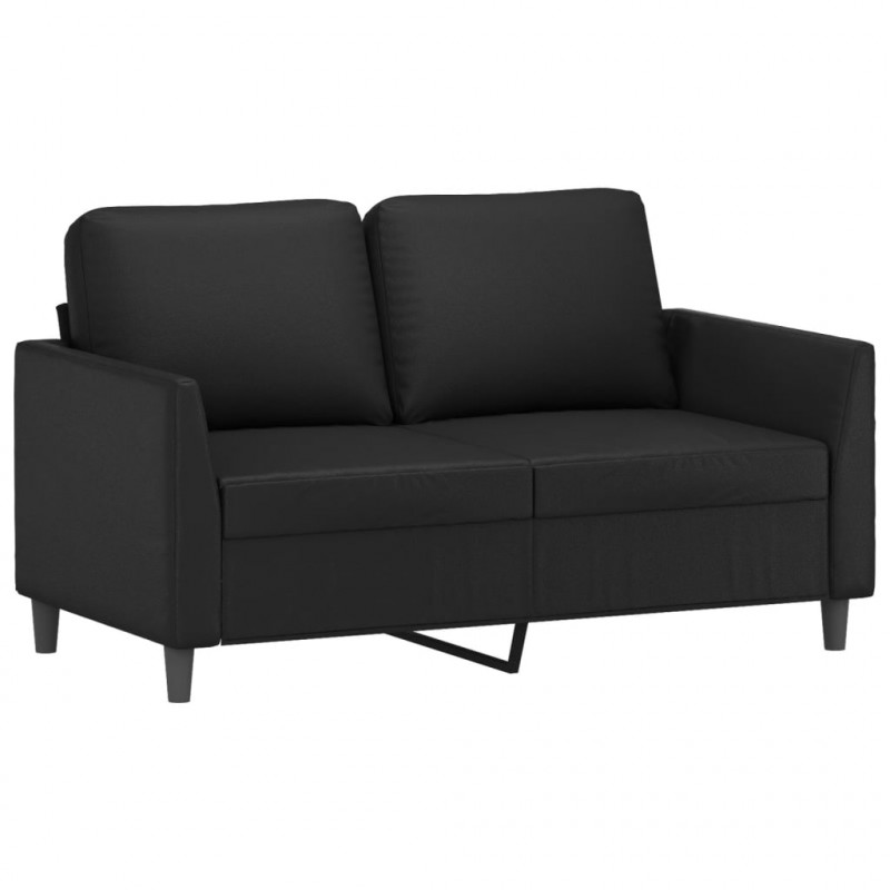 2-osobowa sofa, czarna, 120 cm, sztuczna skóra