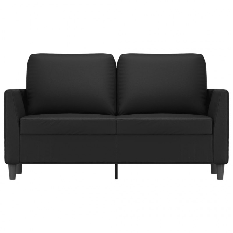 2-osobowa sofa, czarna, 120 cm, sztuczna skóra