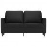 2-osobowa sofa, czarna, 120 cm, sztuczna skóra